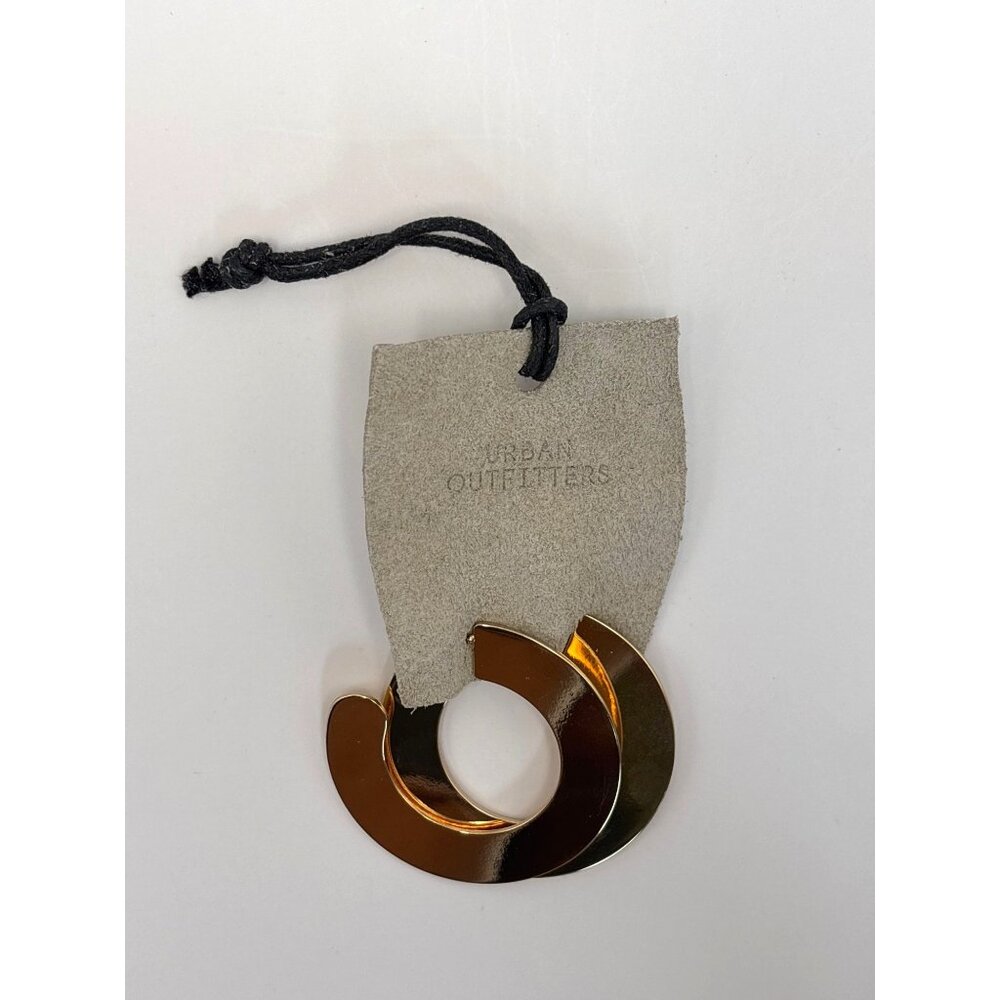 Urban Outfitters Gold Tone Wide Chunky C Hoop Earrings Pierced NEW